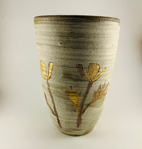 California Poppy Buncheong Vase