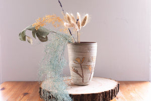 California Poppy Buncheong Vase